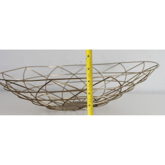Large 18" Round brass wire Lotus basket Home Décor Staging - Picture 6 of 11